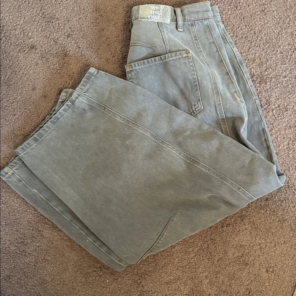 Free People We The Free Good Luck Barrel Jeans in gray NWT - Picture 10 of 11